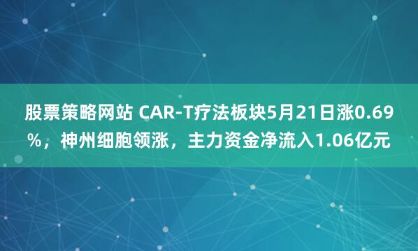 股票策略网站 CAR-T疗法板块5月21日涨0.69%，神州细胞领涨，主力资金净流入1.06亿元